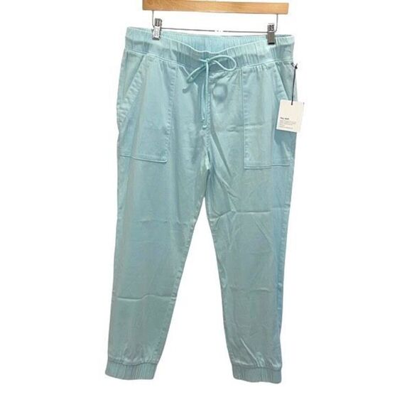 Bella Dahl Womens Elastic Waist Drawstring Cropped Jogger Pants Aqua Large NWT - Picture 2 of 11